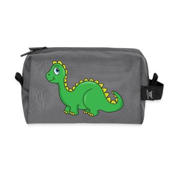 dinosaur - Recycled Toiletry Zip Bag - anthracite - Front