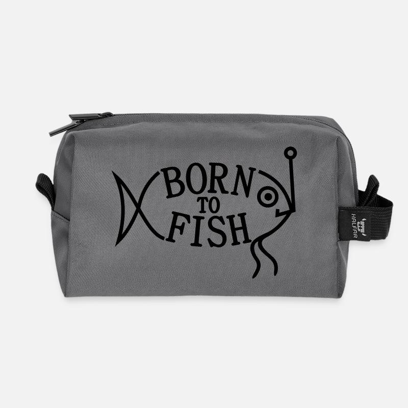 born to fish (F, 1c) - Recycelte Kulturtasche - Anthrazit