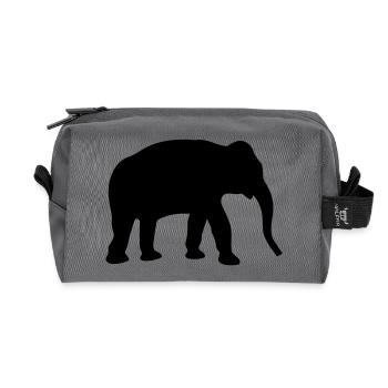 elephant_silhouette_c1 - Recycled Toiletry Zip Bag - anthracite - Front