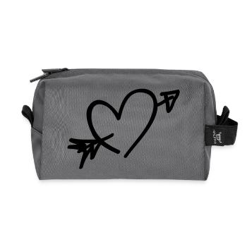i love you - Trousse de toilette en tissu recyclé - anthracite - Devant