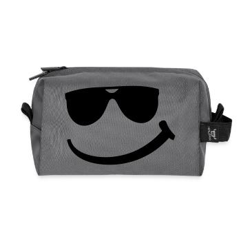 cool_smily_f1 - Recycled Toiletry Zip Bag - anthracite - Front