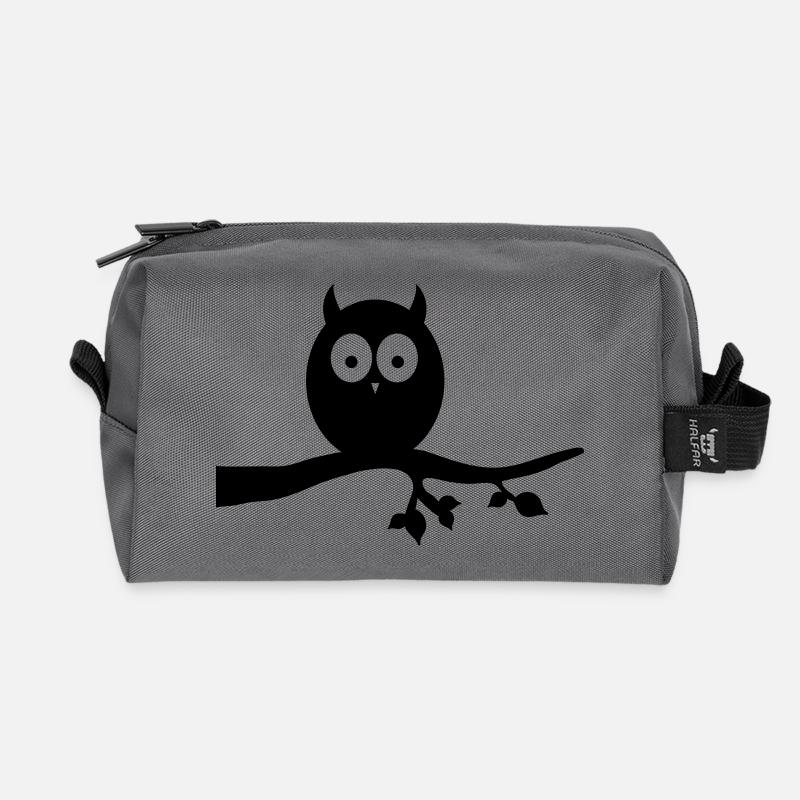 eule - Recycelte Kulturtasche - Anthrazit