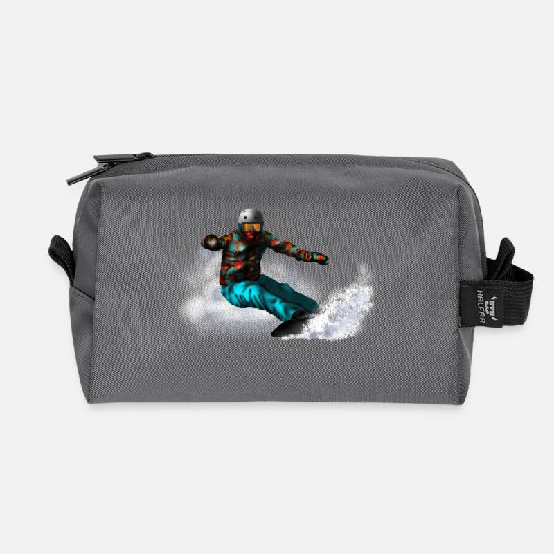 Snowboarding - Recycelte Kulturtasche - Anthrazit