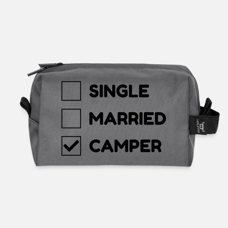 Campingplatz / Camper / Camping / Camp - Recycelte Kulturtasche - Anthrazit