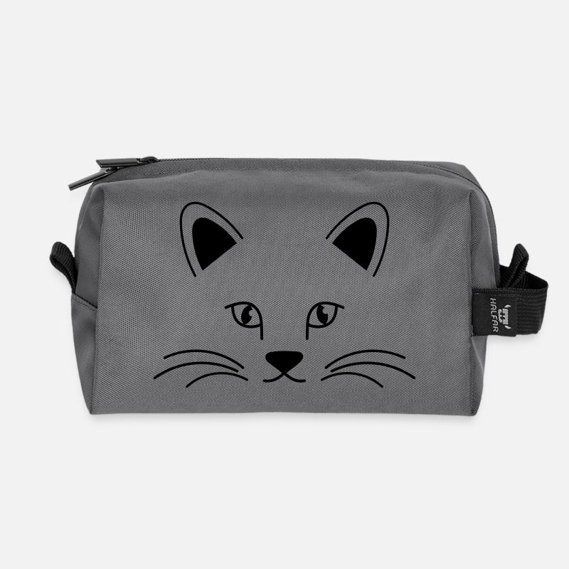 Katze Kater Gesicht, Katzen Lieblingstier Miau - Recycelte Kulturtasche - Anthrazit