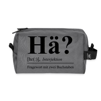 Hä? - Recycelte Kulturtasche - Anthrazit - Vorne