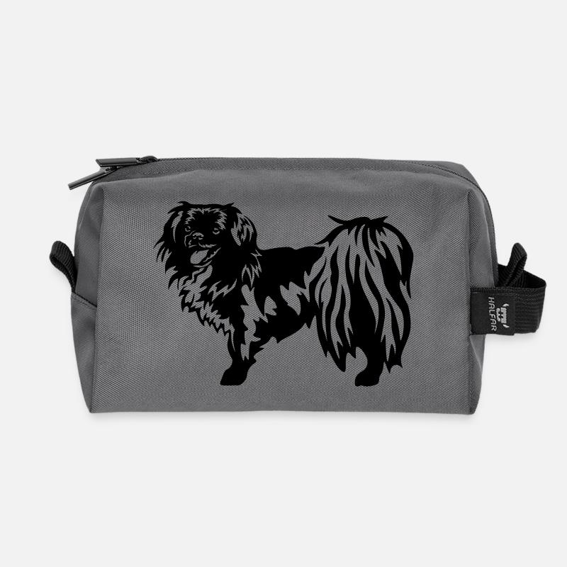 Tibet Spaniel - Recycelte Kulturtasche - Anthrazit