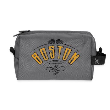 Boston grunge effect - Recycled Toiletry Zip Bag - anthracite - Front