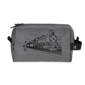 Croquis d’amant de train - Trousse de toilette en tissu recyclé - anthracite - Devant