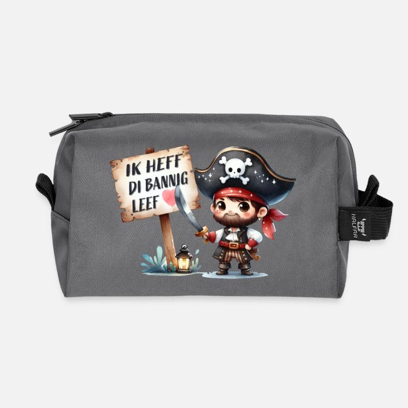 Ich liebe dich - Recycelte Kulturtasche - Anthrazit
