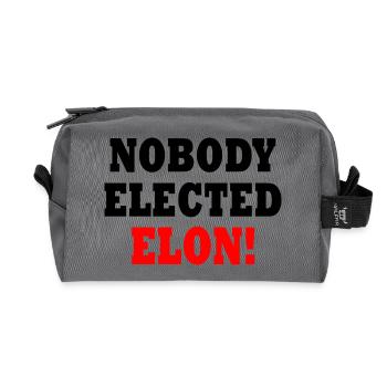 nobody elected elon - Recycelte Kulturtasche - Anthrazit - Vorne