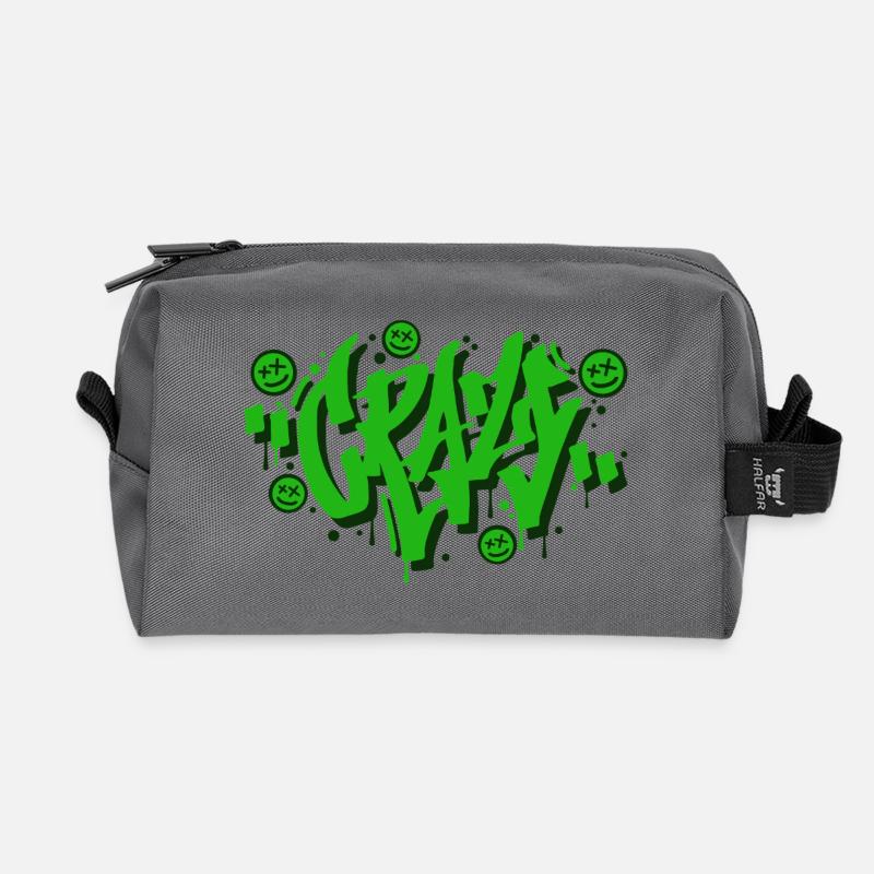 Verrücktes Graffiti-Buchstaben-Design - Recycelte Kulturtasche - Anthrazit