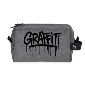 Schwarzes Graffiti-Etikett - Recycelte Kulturtasche - Anthrazit - Vorne