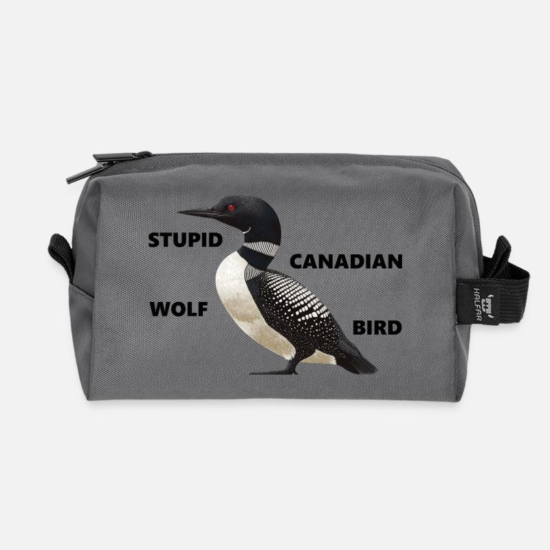Loon - stupid canadian wolf bird - Recycelte Kulturtasche - Anthrazit