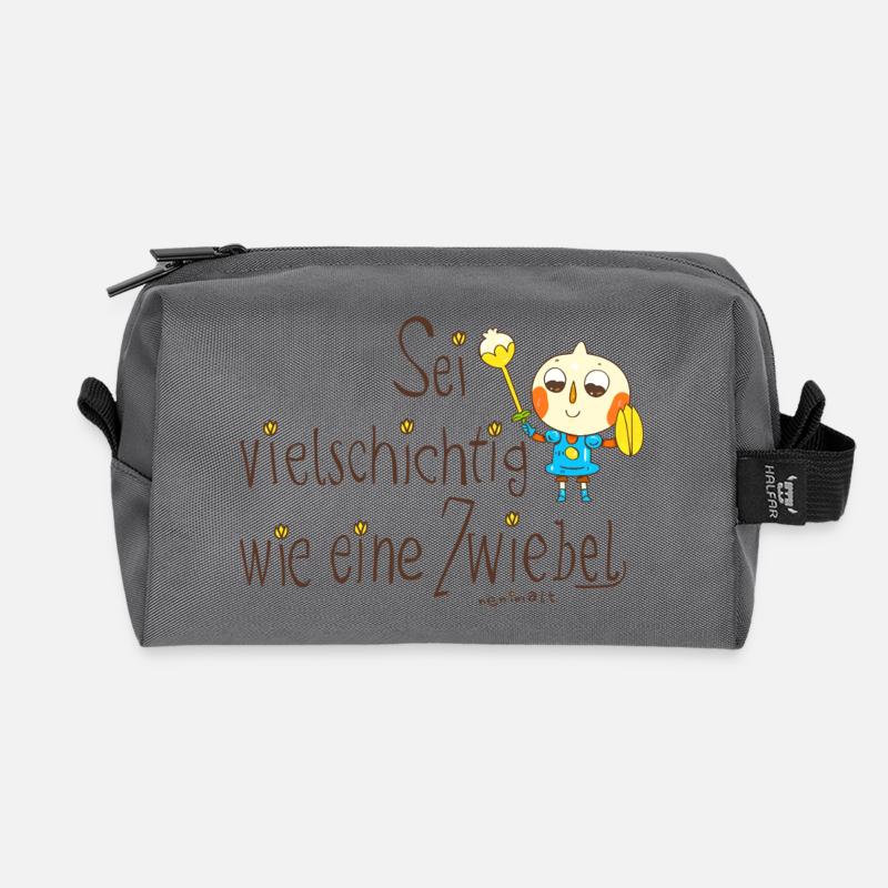 Be multi-layered like an onion - Recycled Toiletry Zip Bag - anthracite