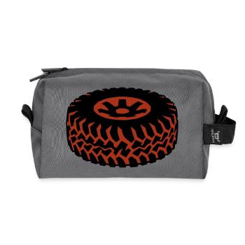 Offroad Tire Mud Tread - Recycled Toiletry Zip Bag - anthracite - Front