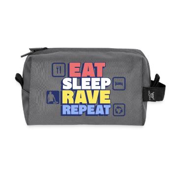 Eat, sleep, rave Repeat the party life - Recycled Toiletry Zip Bag - anthracite - Front