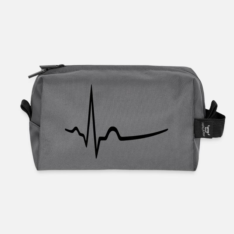 EKG - Sinusrhythmus - Arzt - Recycelte Kulturtasche - Anthrazit