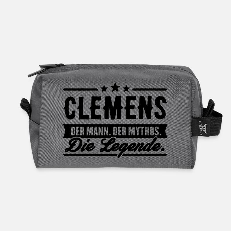 Mann Mythos Legende Clemens - Recycelte Kulturtasche - Anthrazit