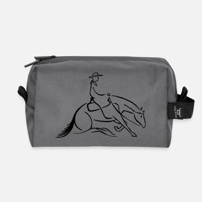 Westernreiter Slidingstop schwarz - Recycelte Kulturtasche - Anthrazit