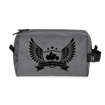 natural_born_biker - Trousse de toilette en tissu recyclé - anthracite - Devant