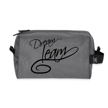 Lettrage texte amis amoureux couple couples équipe - Trousse de toilette en tissu recyclé - anthracite - Devant