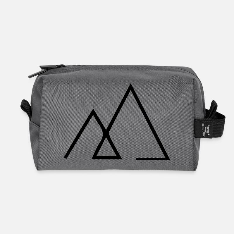 Symbol logo mountain - Recycled Toiletry Zip Bag - anthracite
