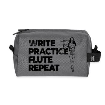 Citation de flûte de motivation - Trousse de toilette en tissu recyclé - anthracite - Devant