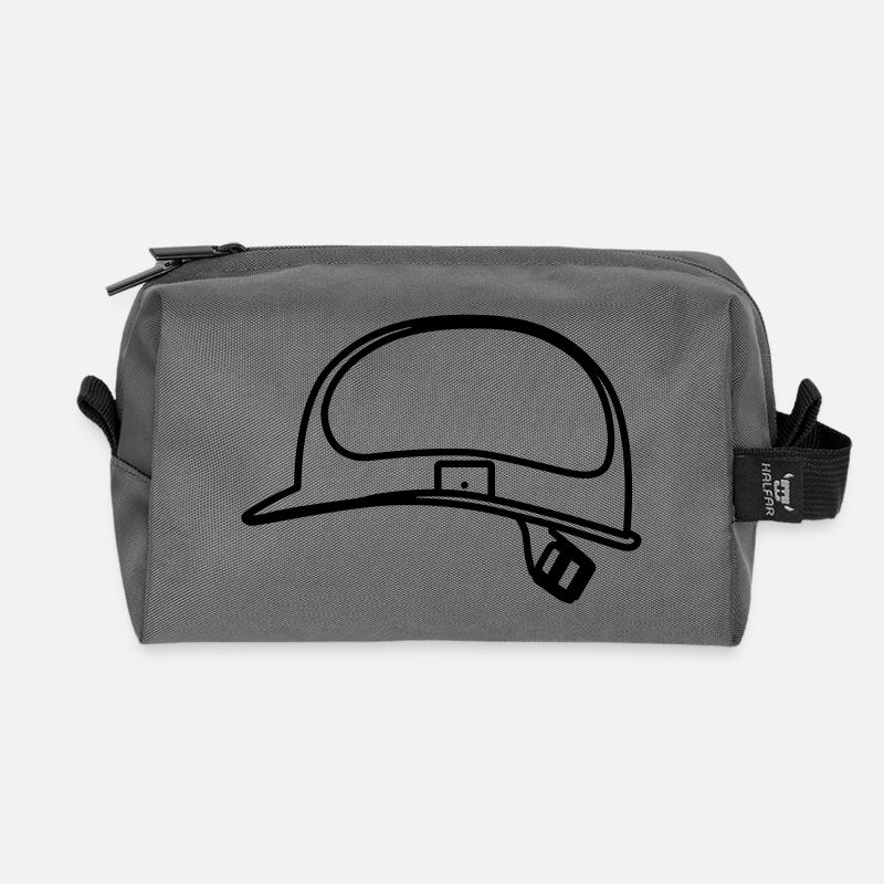 Helm Bauarbeiter Umriss Smybol - Recycelte Kulturtasche - Anthrazit