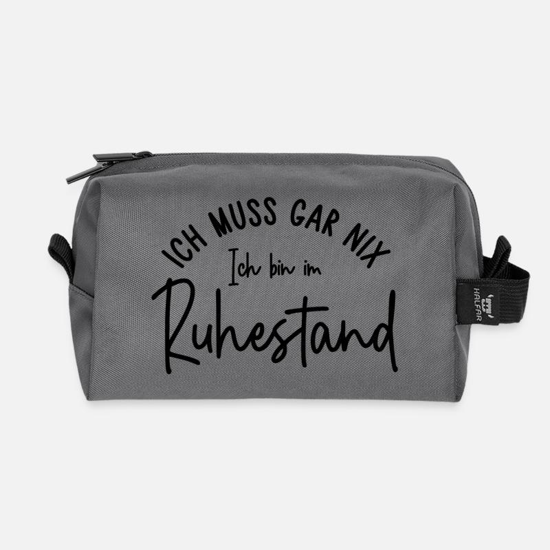 Ich muss gar nix Ich bin im Ruhestand Geschenk - Recycelte Kulturtasche - Anthrazit