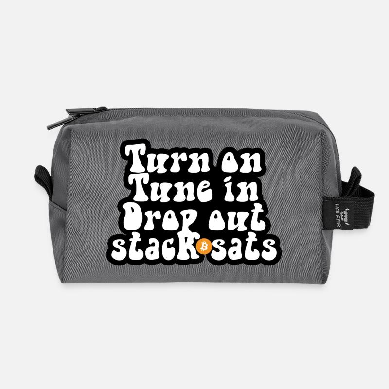 Bitcoin - Turn on Tune in Drop out Stack sats - Recycelte Kulturtasche - Anthrazit