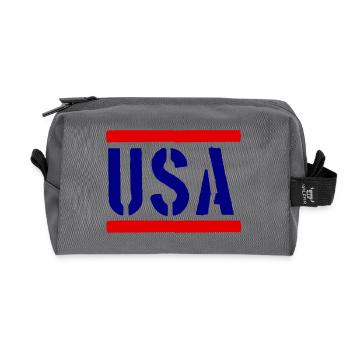USA Logo - Slogan - United States of America - Recycled Toiletry Zip Bag - anthracite - Front