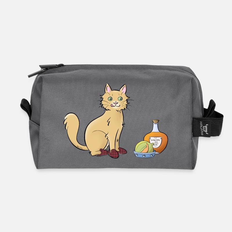 Chat-rentais - Recycled Toiletry Zip Bag - anthracite