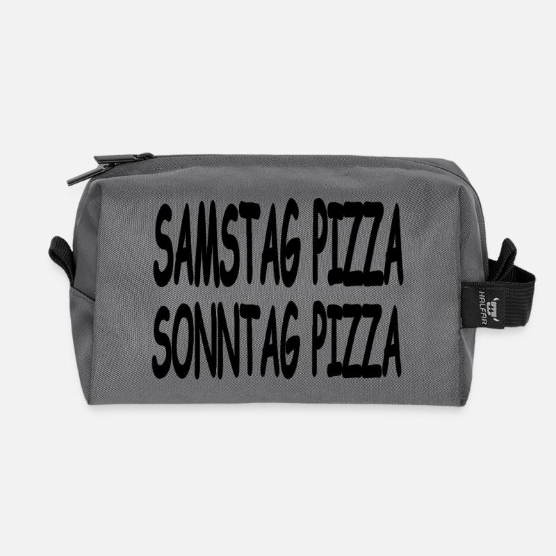 Pizza - Recycelte Kulturtasche - Anthrazit