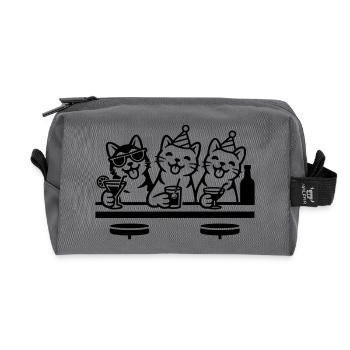Fête Chats Gueule de bois Bar Boire - Trousse de toilette en tissu recyclé - anthracite - Devant