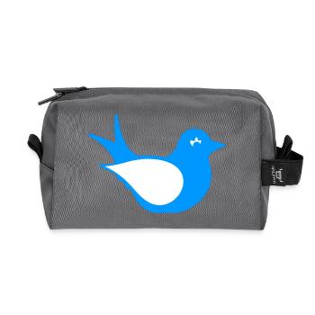 vogel silhouette sitzend, tiermotiv - Recycelte Kulturtasche - Anthrazit - Vorne