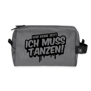 Hab keine Zeit ich muss Tanzen - Recycelte Kulturtasche - Anthrazit - Vorne
