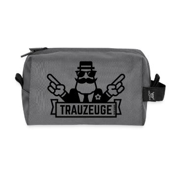 Trauzeuge Handzeichen (Polterabend / JGA / 1C) - Recycelte Kulturtasche - Anthrazit - Vorne