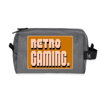 Retro Gaming Pixel Art - Recycled Toiletry Zip Bag - anthracite - Front