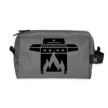 Gas Grill Grill Master BBQ Grill Party Father's Day - Recycled Toiletry Zip Bag - anthracite - Front
