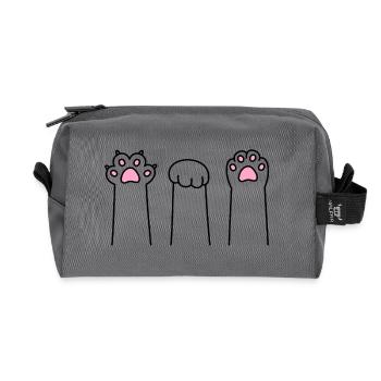 Scissors Stone Paper Cat Paw Game Cat Paws - Recycled Toiletry Zip Bag - anthracite - Front
