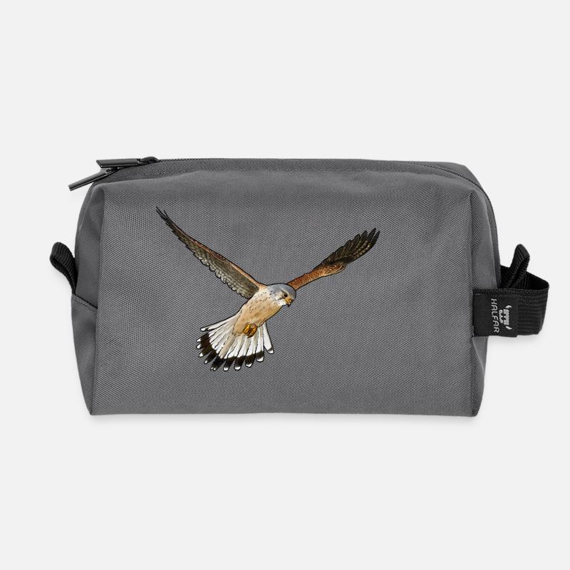 Turmfalke Aufkleber - Recycelte Kulturtasche - Anthrazit