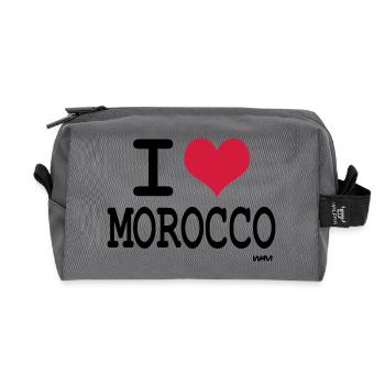 J'aime le maroc - couleurs personnalisables - Trousse de toilette en tissu recyclé - anthracite - Devant