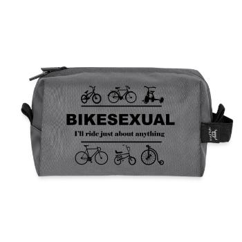 Bike Sexual - Recycled Toiletry Zip Bag - anthracite - Front