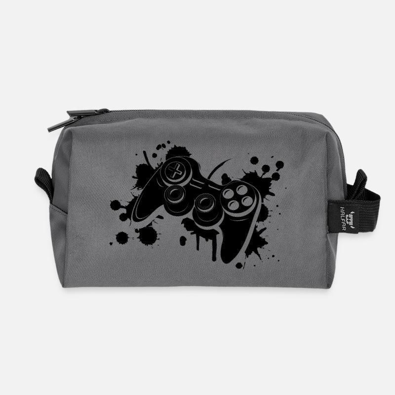 Gamepad Graffiti – stylisches Gamer Artwork - Recycelte Kulturtasche - Anthrazit