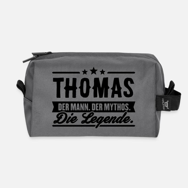 Man Myth Legend Thomas - Recycled Toiletry Zip Bag - anthracite