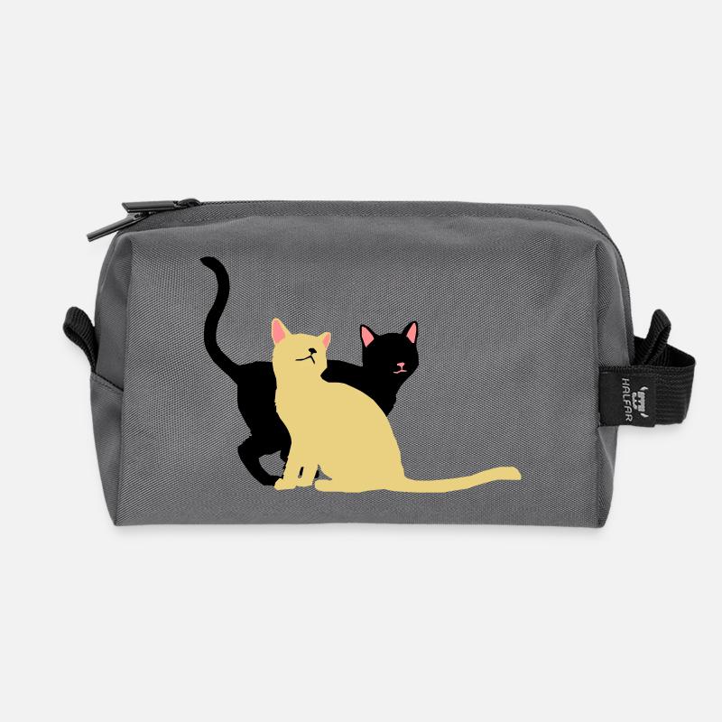 2 Katzen - Recycelte Kulturtasche - Anthrazit