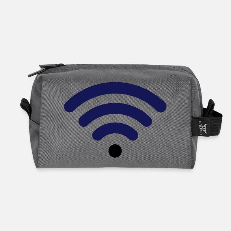 Wifi - Recycled Toiletry Zip Bag - anthracite