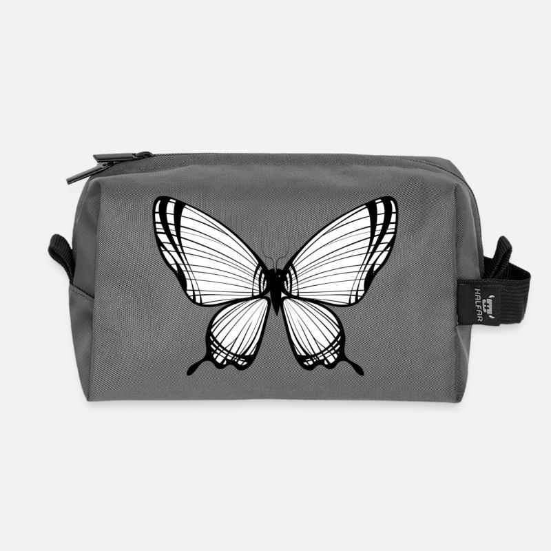 Schmetterling - Recycelte Kulturtasche - Anthrazit