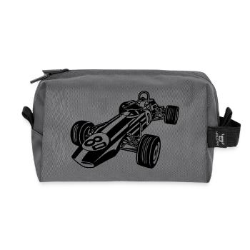 Rennwagen / Race Car 02_schwarz - Recycelte Kulturtasche - Anthrazit - Vorne